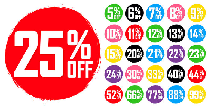 Sale banners design template, discount tags. Set promo icons for online stores, vector illustration