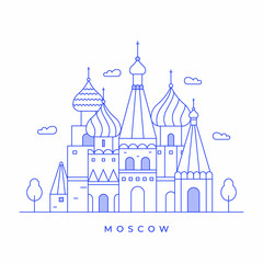 Moscow city concept landscape line art design