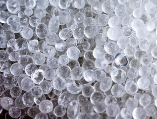 Texture of new silica gel crystals. It is a desiccant.