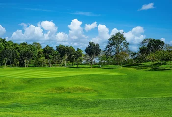Fotobehang Pattaya Green Golf Course Thailand Beautifully landscaped golf course, green lawn, rich in good weather. © Arnon