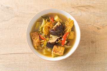 boiled pickled cabbage and bitter gourd soup