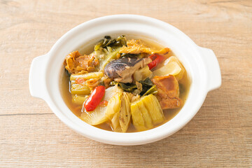 boiled pickled cabbage and bitter gourd soup