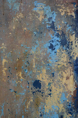 Rustic urban concrete wall with decayed grunge paint effect