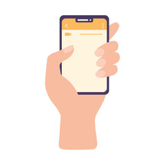 hand with mobile phone