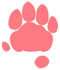 トラの肉球シルエット（赤色）