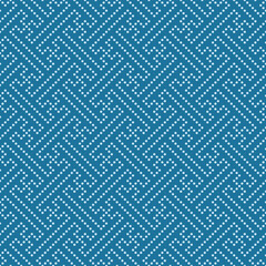 Fototapeta na wymiar Japanese Dot Line Weave Maze Vector Seamless Pattern