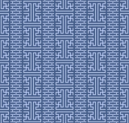 Japanese Geometric Maze Stripe Vector Seamless Pattern