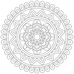 Leaf Flower Petal Coloring Mandala Art Simple Graphic Shape Vector Floral Oriental Outline Vintage Decorative Elements Pattern Illustration Islam Arabic Indian Turkish Mystic Religion Morals Lotus