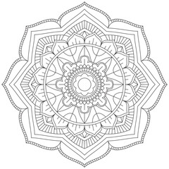 Leaf Flower Petal Coloring Mandala Art Simple Graphic Shape Vector Floral Oriental Outline Vintage Decorative Elements Pattern Illustration Islam Arabic Indian Turkish Mystic Religion Morals Lotus