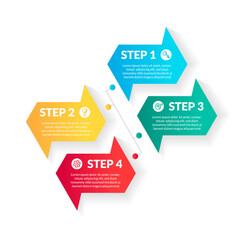 modern 4 step colorful gradient infographic. perfect for presentation, process diagram, workflow, and banner