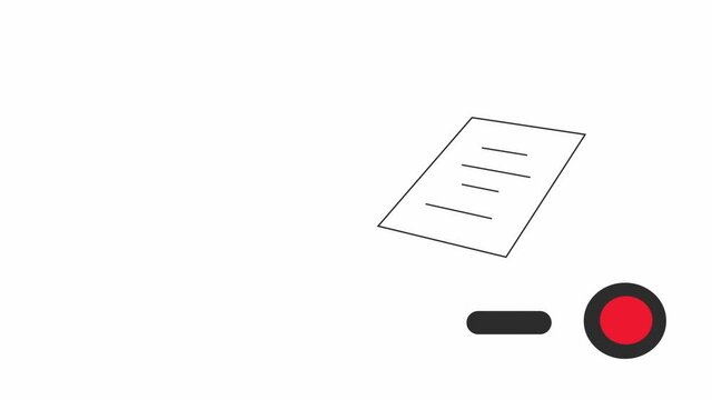 スライドするハンコと書類