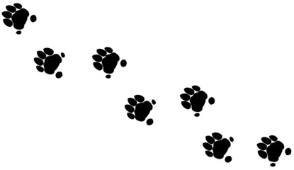 トラの足跡（肉球シルエット・黒色）