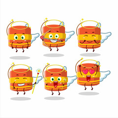 Cylindrical firecracker cartoon designs as a cute angel character