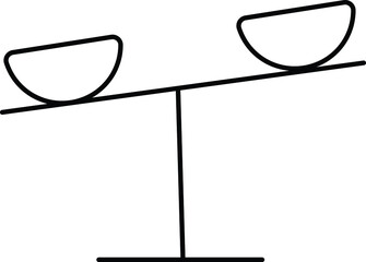 Scales line icon. Vector outline scale illustration.