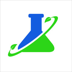 glass lab with leafs