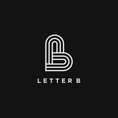 Letter B logo design. Linear creative minimal monochrome monogram symbol. Universal elegant vector sign design. Premium business logotype. Graphic alphabet symbol for corporate business identity