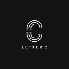 Letter C logo design. Linear creative minimal monochrome monogram symbol. Universal elegant vector sign design. Premium business logotype. Graphic alphabet symbol for corporate business identity