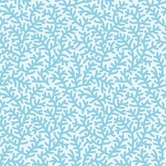 Coral reef seamless or repeat pattern (background, wallpaper). Light blue, 4 tiles here.
