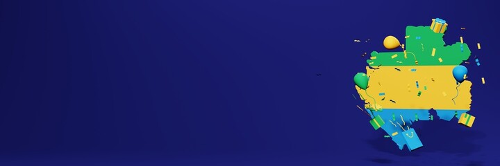 Celebration of the independence day of the state of Gabon for website covers and posting stories on social media posts