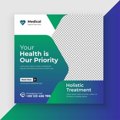 Medical Healthcare social media post and web banner template