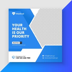 Medical Healthcare social media post and web banner template