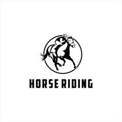 horse riding logo,jockey racehorse vector template