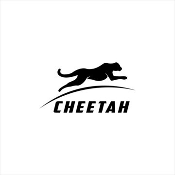  jump cheetah logo,run wild animal design vector template
