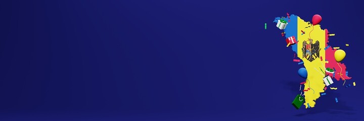 Celebration of the independence day of the state of Moldova for website covers and posting stories on social media posts