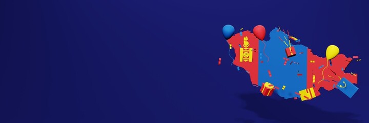 Celebration of the independence day of the state of Mongolia for website covers and posting stories on social media posts