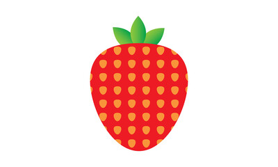 Vector art of Strawberry with leaf