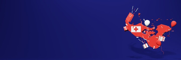 Celebration of the independence day of the state of Tonga for website covers and posting stories on social media posts