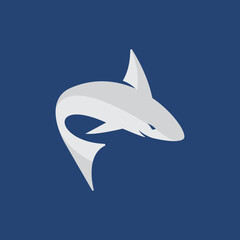 Simple shark illustration logo template