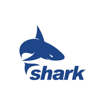Blue shark logo template