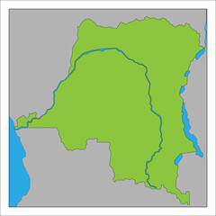 コンゴ民主共和国の地図です