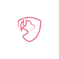 PET SHOP SHIELD LOGO VECTOR ICON SYMBOL ILLUSTRATION MINIMALIST DESIGN
