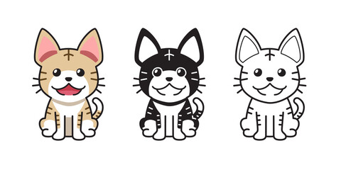 Set of vector character cartoon cat for design.