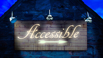 Naklejka premium Street Sign to Accessible