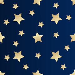 A pattern of stars on a dark blue background for use in textiles