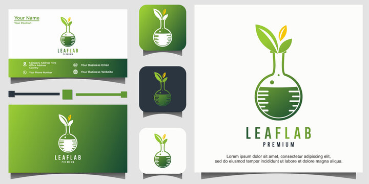 Green Laboratory Nature Lab Glass Logo Template