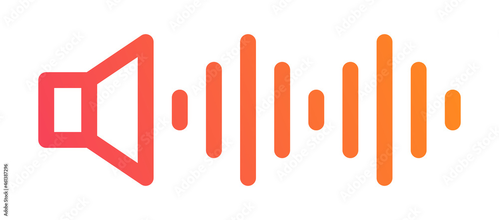 Poster speaker with sound wave icon vector illustration.
