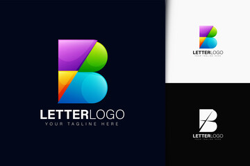Letter B logo design with gradient