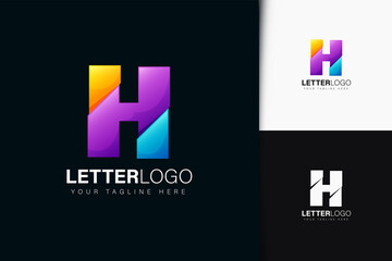 Letter H logo design with gradient