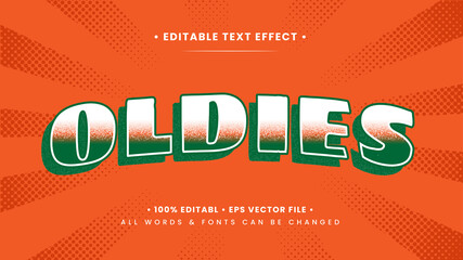 Vintage Oldies Retro 3d Text Style Effect. Editable illustrator text style.