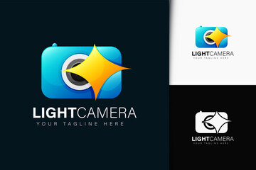 Light camera logo design with gradient