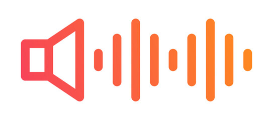 Speaker with sound wave icon vector illustration.