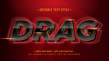 Drag Sport Car 3d Text Style Effect. Editable illustrator text style.