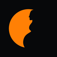 vector shadow of pregnant woman in the moon