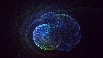 Fototapeta premium 3D rendering abstract blue fractal light background