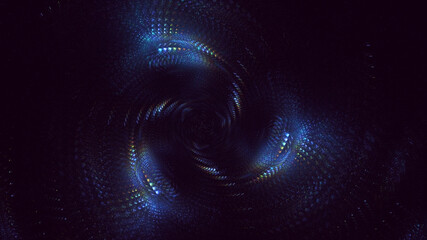 3D rendering abstract blue fractal light background