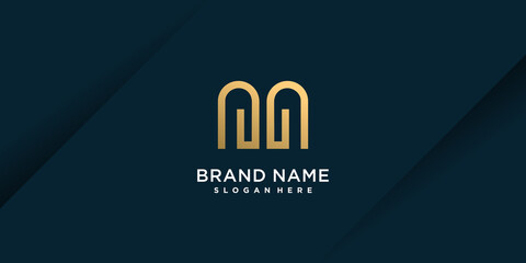 Letter M logo with creative luxury concept Premium Vector part 2